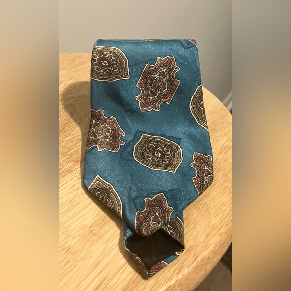 Stafford Teal and Burgundy Paisley Patterned Tie